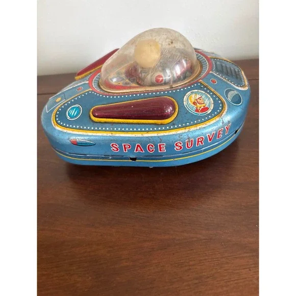Vintage Tin Toy Spaceship X-07 Modern Toys Surveillant 1950's Toy Japan